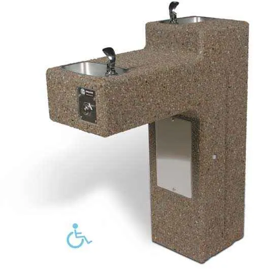 DF-Dual - ADA Accessible Bi-Level Concrete Drinking Fountain