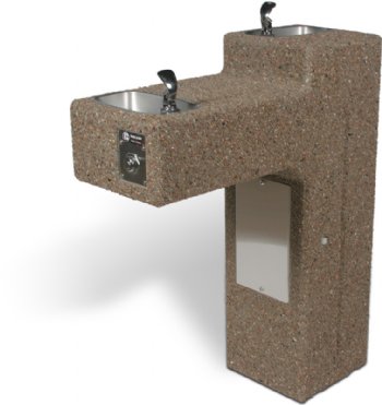 DF-Dual-FR ADA Accessible Freeze Resistant Bi-Level Concrete Drinking Fountain